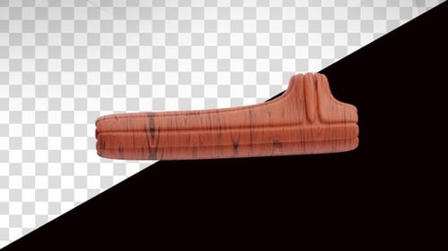 Animación 3D de un tronco de árbol caído