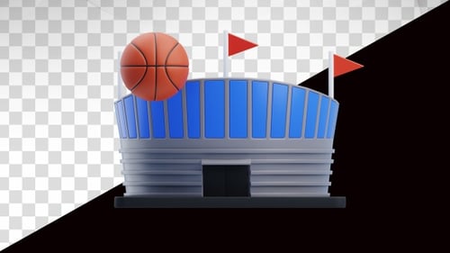3D Animation of Basketball Stadium
