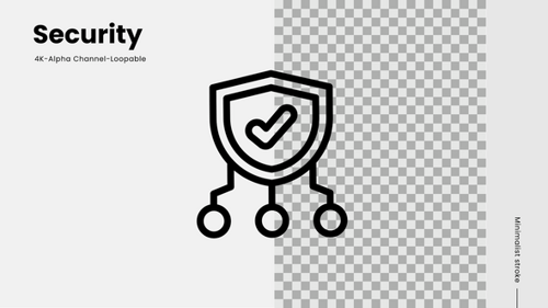 Animated Minimalist Security Shield Icon with Checkmark