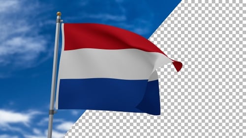Niederländische Flaggenschleife mit Alpha in 4K