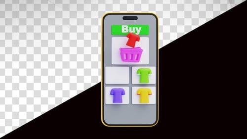 Online Shopping E-commerce Mobile Phone App Animation