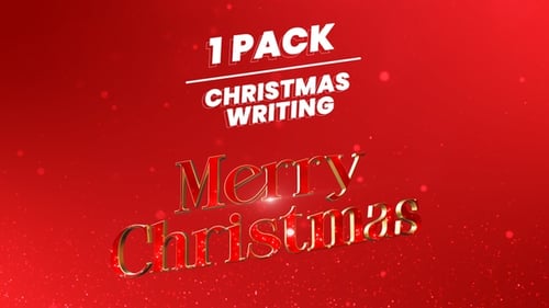 Merry Christmas 3D Gold and Red Title Animation
