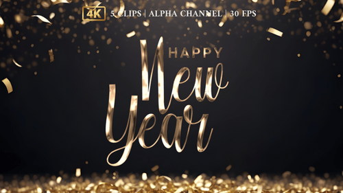 Happy New Year Lettering Text Animation