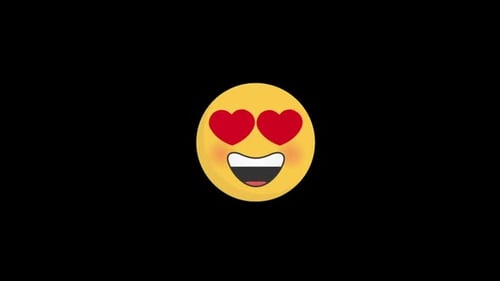 Cute Heart Eyes Emoji Flat Design Animation