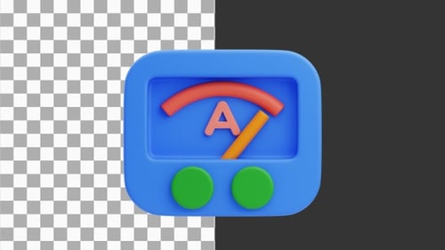 3D Animation of Physics Meter with Indicator Scale | Alpha Channel