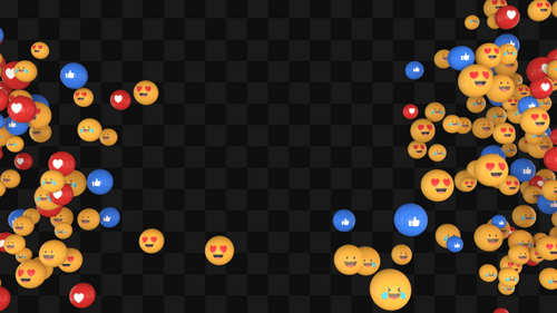 3D Social Media Reaction Emojis Fill Screen