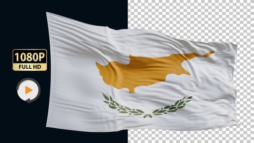 Realistic Cyprus Flag Waving Animation