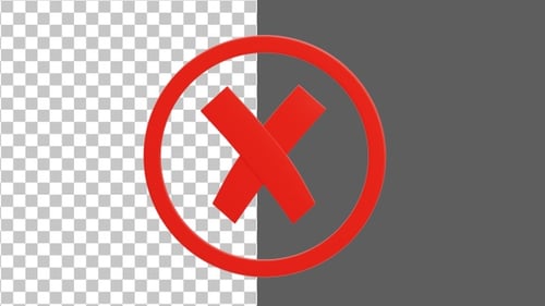 3D Wrong Symbol | Alpha Channel