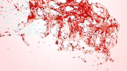 Fluid Red Liquid Splashing with Alpha Channel