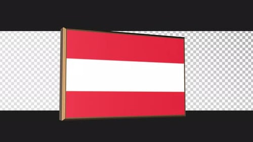 3D Flag of Austria Animation on Transparent Background