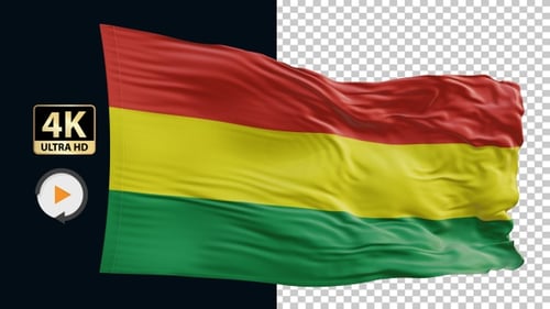 Bolivia National Flag Waving in Realistic Looping Animation
