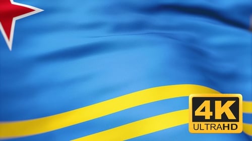 Realistic Waving Aruba Flag Animation