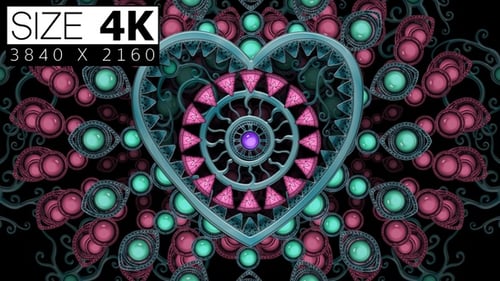 Intricate Jewel Heart Mandala Animated Loop Background
