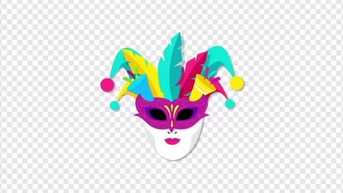 Vibrant Decorative Carnivale Jester Mask Animation