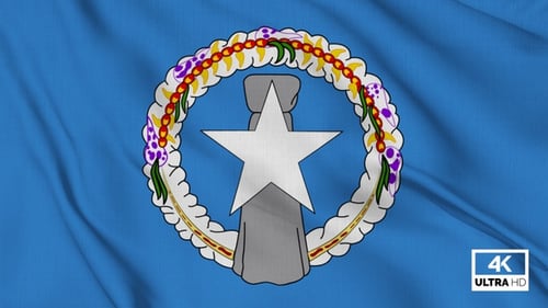 Northern Mariana Islands Flag Waving Seamless Loop Animation