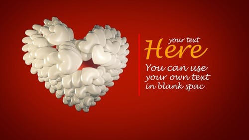 Animated 3D Hearts Forming a Heart with Text Reveal