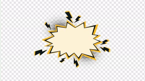 Comic Burst Gelber Zeichentricktext Alpha