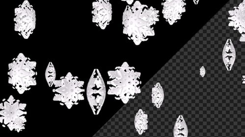 Christmas 3D Snowflake Falling Alpha V12