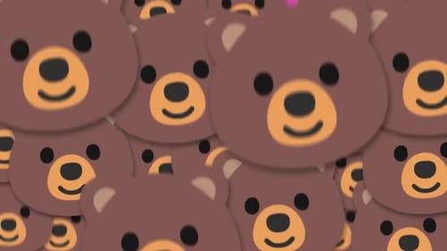 Flat Design Cartoon Bears Floating Animation