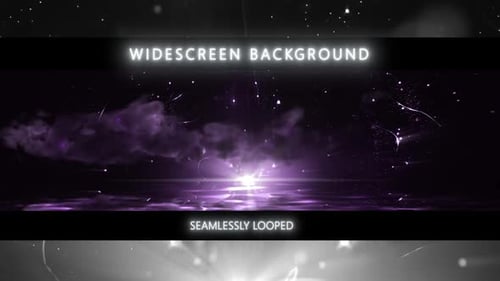Glowing Abstract Widescreen Background with Particle Effects
