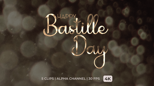 Happy Bastille Day Text Animation