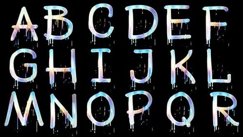 Iridescent Multicolor Drippping Typeface Pack