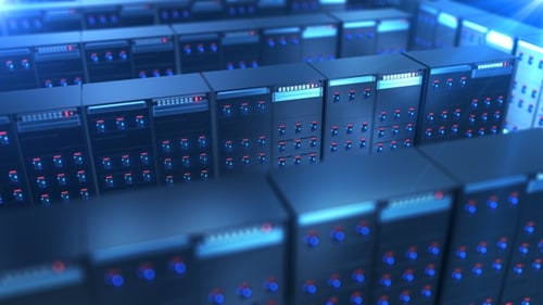 Futuristic Data Center Server Room Tech Animation