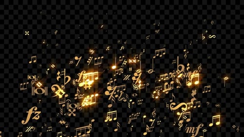 Musiknoten fliegen hoch