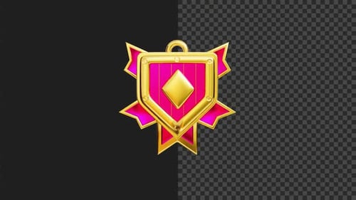 3D Game Badge Diamond Rank Animation