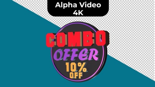 3D Rotating Combo Offer 10% Off Badge