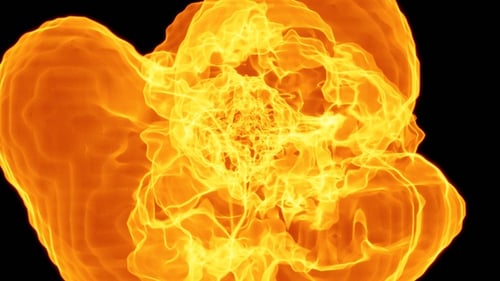 Fire Transition Looping Animation with Black Background