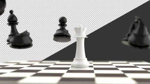 3D Chess Game Battle | Alpha Channel