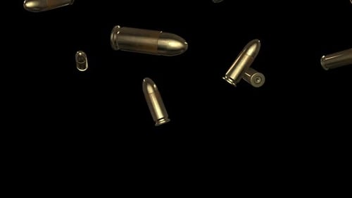 Falling Metallic Bullets Ammunition Loop Animation