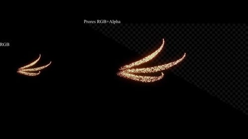 Golden Sparkle Light Effect Reveal Alpha Channel