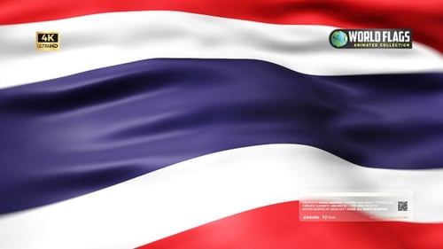 Realistic Waving Thailand Flag Background Animation