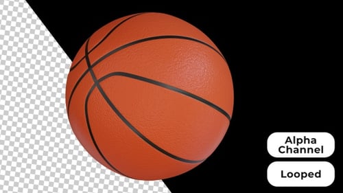 Baloncesto animado en 3D | Alpha Channel