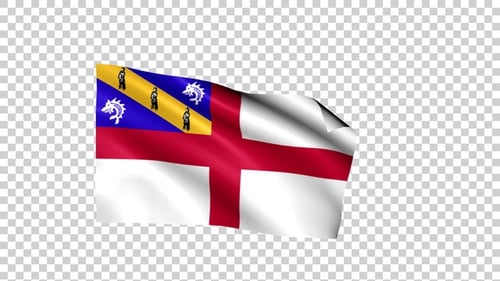 Waving Flag of Guernsey and England United