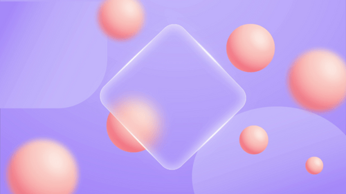 Frosted Glass Diamond Reveal with Floating Spheres