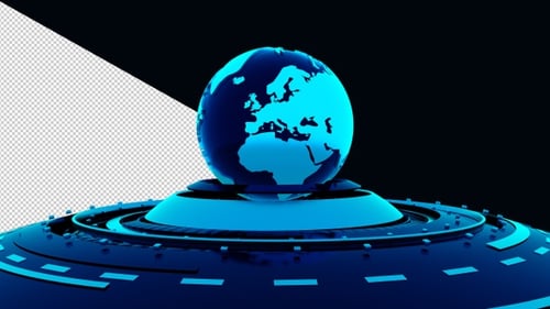 World Map Transparent Background Loop V5