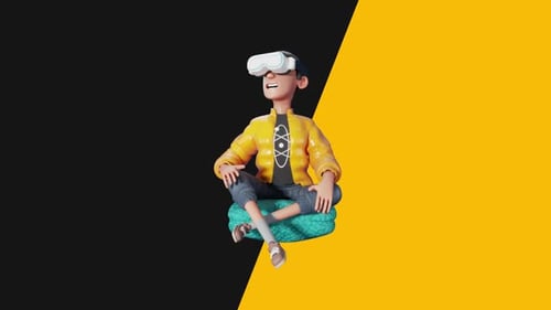 Animated 3D Character Immersed in Virtual Reality Space