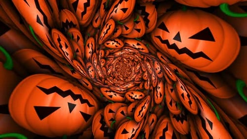 Ensemble de fond pour Halloween Pumpkins Tunnel, en boucle