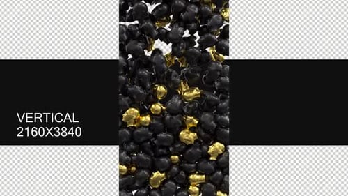 Transición 3D de cabezas doradas y negras