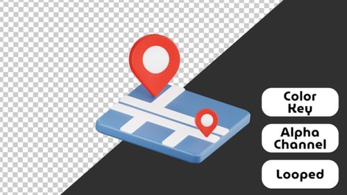Animated 3D Location Map Pin Icon