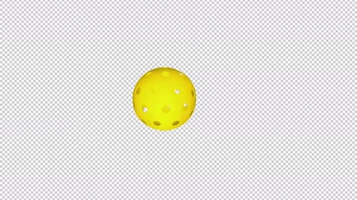 Pickleball Yellow Ball - Flying Over Screen Transition - II - MS - Alpha Channel