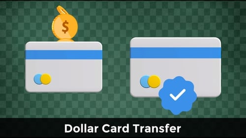 Dollar Card Transfer Animation – Payment Confirmation Motion Graphic