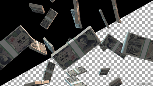 ¥1,000 Japanese Yen Money Fall Animation | Realistic JPY Currency Rain | Financial Overlay