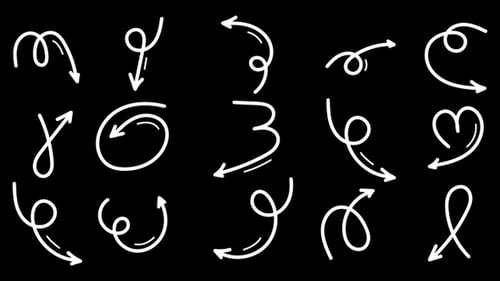 Hand Drawn Arrow Animation Pack Transparent Background