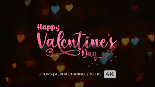 Happy Valentine's Day Fluid Script Title Animation