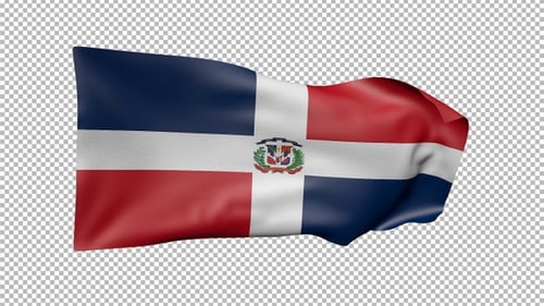 Drapeau ondulant de la République dominicaine Alpha transparent