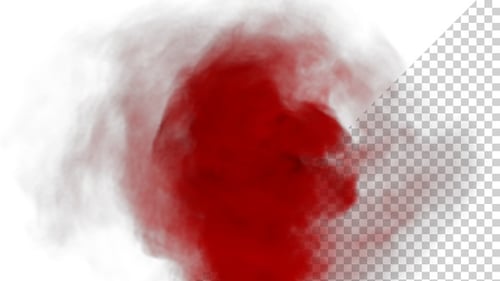 Dynamic Red and White Fluid Smoke Burst Element
